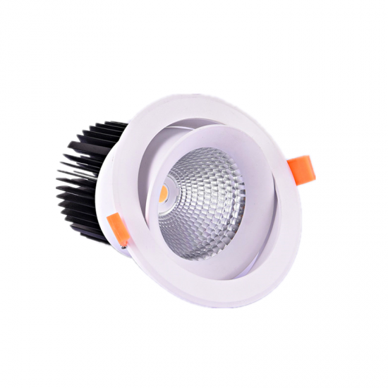 recessed adjustable downlight in white trim