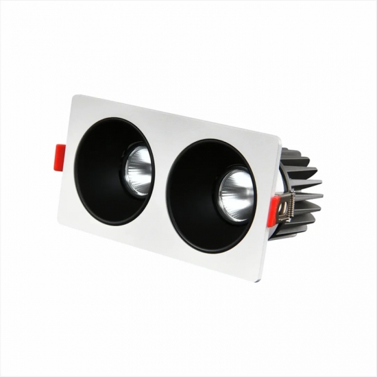 square double head led recessed downlight