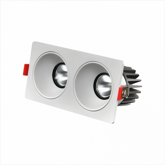 square double head led recessed downlight